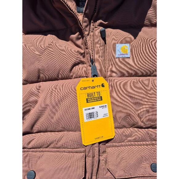 Carhartt Montana Puffer Jacket Sherpa Lined Hooded Nutmeg Womens 1X (16-18) $159 - Picture 2 of 5